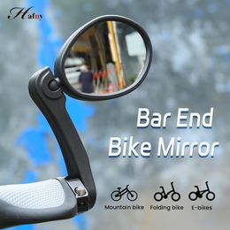 Hafny Original Bicycle Handlebar End Mirrors Rotatable Road Bike Rear View Mirror MTB Cycling Steel Lens Blind Spot Safe Mirror