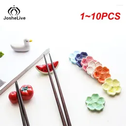 Chopsticks 1-10PCS Spoon Rack Plum Blossom Japanese Cartoon Style Underglaze Colour Ceramic Support