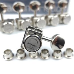 1 Set 6 In-line Locking Vintage Electric Guitar Machine Heads Tuners For ST TL Guitar Lock String Tuning Pegs ( Nickel )