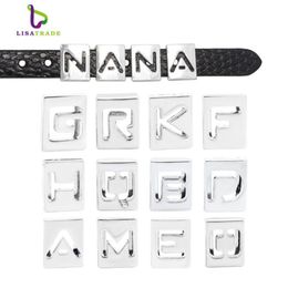 130pcs 8mm Hollow Letters English Alphabet A-Z DIY Slide letter Charm fit Bracelet LSSL010 130228V