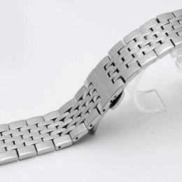 Watch Bands UTHAI316L Stainless Steel Seven Bead Watch Strap 18mm 19mm 20mm 21mm 22mm Solid Butterfly Buckle Universal Watchband AccessoriesL2404