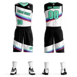 Custom Basketball Jerseys Uniforms Print Name Number Youth Jersey Sets Shirts With Shorts University game Suit Sport Clothing