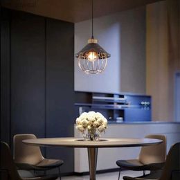 Pendant Lamps 1 piece of black and gold chandelier simple creative art research hotel table coffee shop bar YQ240410
