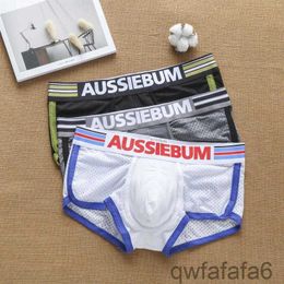 Underpants Mens Boxers Mesh Stylish Youth Underwear Elastic Jockstrap Comfortable Breathable Student Shorts XL20