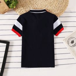 Toddlers Boys School Uniform Summer Short Sleeve Polo Shirts For 2-16Years Teenagers Children Collar Badge Top Tee Shirts