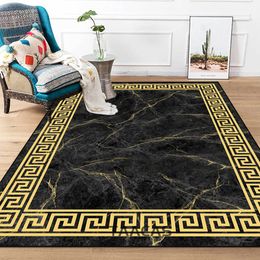 Large Rugs For Living Room Luxury Black Yellow White Geometric Lounge Corridor Interior Entrance Carpet Home Kitchen Floor Mat
