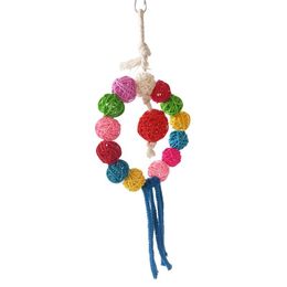 1PC Parrot Chewing Toy Bite Resistant Rattan Ball Bird Toy Round Parakeet Swing Pet Training Toy Multicolor Bird Accessories