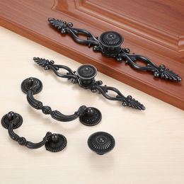 1pc Black Vintage Door Handles Antique Knobs and Handles for Kitchen Cabinets Cupboard Handles Closet Handle Furniture Hardware