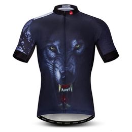 2018 wolf cycling jersey Men Mountain Bike jersey Pro MTB Bicycle Shirts Short sleeve Team Road Tops clothing summer racing wear