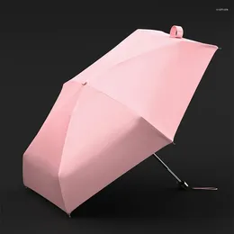 Umbrellas Modern Elegant Mini Flat Umbrella Manual 5 Folding Luxury Anti UV Sunblock For Sun Protection Rain-Proof Travel Portable