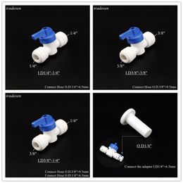 5Pcs Reverse Osmosis Quick Coupling 1/4 3/8 Hose Connector Tee 2 Way Equal Elbow Straight RO Water Plastic Pipe Fitting