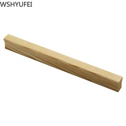 WSHYUFEI 1 Pcs Ash Wood Log Beech Oak Wooden Cabinet Door Handle Drawer Knobs Kitchen Cabinet Handle Drawer Solid Wood Furniture