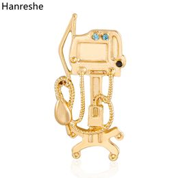 Hanreshe Creative Ventilator Medical Jewellery Brooch Gold Colour Metal Lapel Backpack Medicine Badge Pins for Doctor Nurse