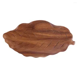 Plates Leaf Shape Tray Wood Bread Serving Fruit Wooden