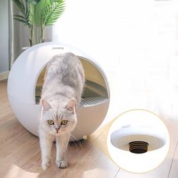 Automatic Self Cleaning Cat Litter Box Semi-closed Deodorant Cats Toilet Tray Intelligent Electric Kitty Indoor Sandbox Products