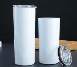 Straigh Tumblers Stainless Steel Water Bottle Double Layer Vacuum Insulation Cups Car Coffee Cup With Lid Straw Drinkware Sea Ship7272612