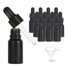 Storage Bottles & Jars 12pcs Black Coated Dropper Bottle Essential Oil Glass Liquid 10ml Drop For Massage Pipette Refillable2605