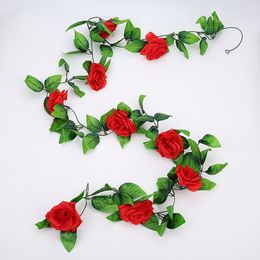 2.4m / 94.5 Inch Artificial Silk Rose Flower Ivy Vine Leaf Garland Wedding Party Home Decor Rose Flower Art