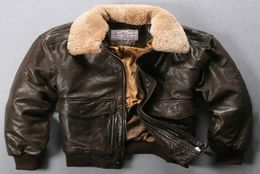 Avirex Flight Jacket Fur Collar Genuine Leather Jacket Men Black Brown Sheepskin Coat Winter Bomber Male5335635