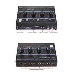 Amplifier Headphone Amplifier 4Channel Ferroalloy Mono/Stereo Monitor Set AMPi4 (100240V) Chargeable Headphone Amplifier