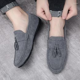 Casual Shoes Autumn Men's Shallow Slip On 2024 Suede Walking For Men Outdoor Light Male Loafer Fashion Flats