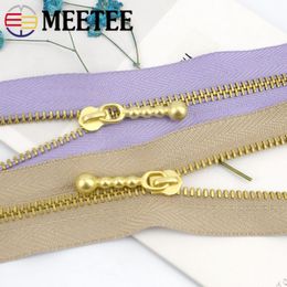 10Pcs Meetee 3# 12/15/20cm Gold Metal Zippers Close-end Zip for Jeans Bags Sewing Tailor Garment Luggage Craft DIY Accessories