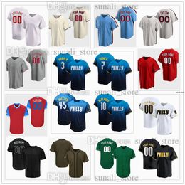 Stitched Men's 2024 City Baseball Jerseys Bryce 3 Harper 45 Zack Wheeler 7 Trea Turner 10 J.T. Realmuto 12 Kyle Schwarber 8 Nick Castellanos 27 Aaron Nola 28 Alec Bohm Marsh