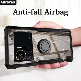 Auroras For Infinix Note12 VIP Pro 5G Case Shockproof Clear With Ring Tempered Film Soft Frame Cover Infinix Note 12 VIP G88 G96