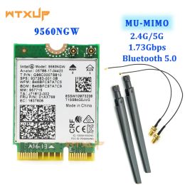 Cards Dual Band 802.11ac 9560 9560NGW M.2 CNVi WiFi Bluetooth 5.0 laptop Card 9560AC+IPEX MHF4 U.fl To RPSMA External Antenna