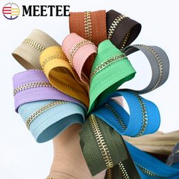 Meetee 2/4Yards 5# Metal Zipper Tape Continuous Roll Zip DIY Clothes Sewing Zippers Bags Jeans Zips Repair Accessories