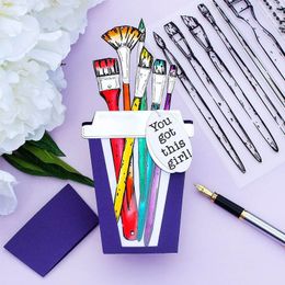 Clear Silicone Stamps Happy Birthday Sentiments Basic Phrase Letter Words Rainbow Painting Pen Sexy Girl Black Hair DIY 2021