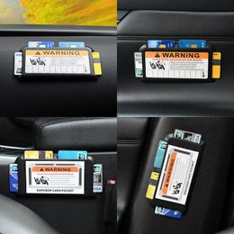 Car Sun Visor Card Holder Organiser Strong Pasting Storag Tidying Auto Instrument Panel Door Card Clip Car Interior Accessories