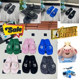 2024 Top Quality Slippers New Style Designer Sandals Luxury Women Velvet material rhinestone Velcro tape GAI party Soft Platform Slip-On Size 35-42