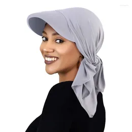 Ball Caps Women's Headband Cap Sun Hat Pirate Summer Baseball Muslim Scarf Wrap Ready To Wear Bandana Hijab Bonnet Turban