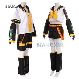 Theme Costume Rin Len Halloween Uniform Cosplay Complete Costumes sets TopsShorts women men 2302143405