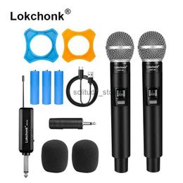 Microphones Wireless microphone 2-channel UHF fixed frequency handheld used for party karaoke professional church performance meetingsQ1