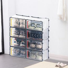 Transparent Plastic Shoes Box Detachable Folding Storage Cabinet Rack Home Decor Save Space Shoe Hanger for Home/Garden