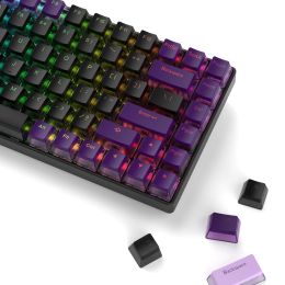 Accessories 165 Key Purple Black Pudding PBT Keycaps Double Shot OEM Profile Keycap Set for 100%, 75%, 65%, 60% Gaming Mechanical Keyboard