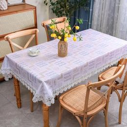 Table Cloth Tablecloth Washable Waterproof Oil-proof Anti-ironing Light Luxury High-grade Lace Household J2980