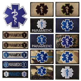 1pc Star of Life Embroidery Patches American Rescue Medical Paramedic Badge Armband Tactical Army Military Cloth Sticker