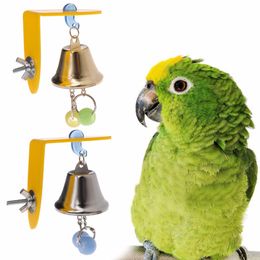 Bird Parrot Toys Bell Hanging Cage Colourful Sound Toy Parakeet Birds Supplies Random Colour C42