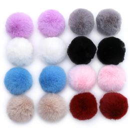 35 Colors DIY 8cm Pompom Ball Artificial Rabbit Hair Ball with Small Elastic Cord for Hats Shoes Bags Scarves Gloves Accessories