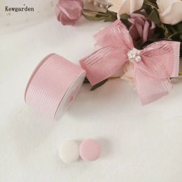 Kewgarden 1.5" 1" 25mm 40mm Stripe Chenille Ribbons DIY Make Bows Hair Accessories Handmade Carfts Sewing Gift Packing 10 Yards