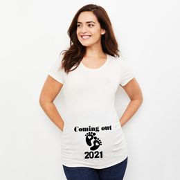 Baby Loading 2021 Printed Pregnant T Shirt Maternity Short Sleeve T-shirt Pregnancy Announcement Shirt New Mom Tshirts Clothes