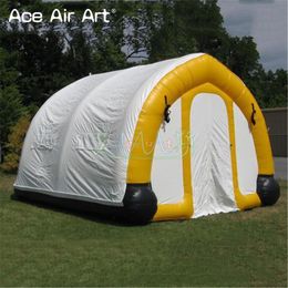 8mLx4mWx3.5mH Customised ecnomic designed inflatable garage tent tunnel marquee car cover responder shelter with removable curtains and base tube for sale