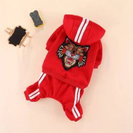 Tiger Head Dog Clothes for Small Dogs Casual Puppy Dog Overalls Spring Autumn Jumpsuit for Chihuahua Small Dogs Clothing