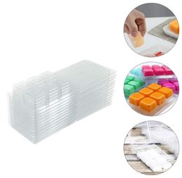 50pcs Wax Melt Containers 6 Cavity Clear Empty Wax Melt Molds for DIY5105264