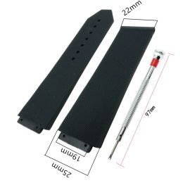 25mm X 19mm for HUBLOT BIG BANG Series Men Women Silicone Rubber Watch Strap Check pattern Bracelet and H Screwdriver