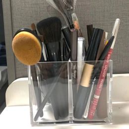 Transparent Eyebrow Pencil Makeup Brush Storage Box Acrylic Cosmetic Brush Storage Tube Student Desktop Single Square Pen Holder