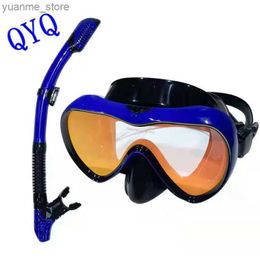 Tauchmasken professionelle Schwimmen wasserdichte weiche Silikongläser Anti-Fog-Schärfbrille Volltrockne Atemrohr Maske Y240410y240418WS8V